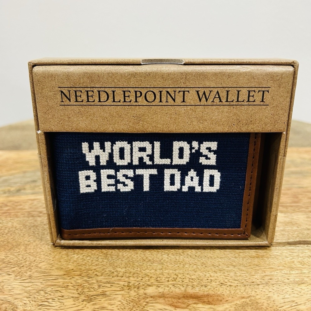 The Kraftsman Co Needlepoint World's Best Dad Wallet New